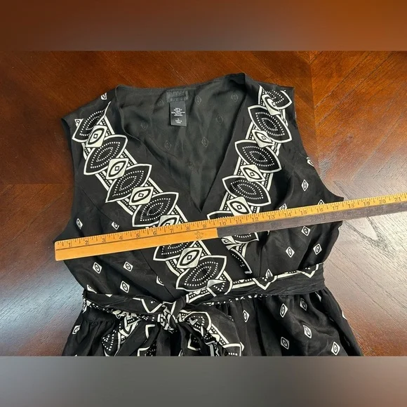 Anna Sui Black and White Geometric Mini Dress - Picture 7 of 8